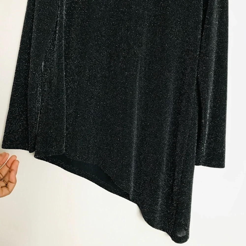 Calvin Klein Womens Asymmetrical Pullover Metallic Blouse